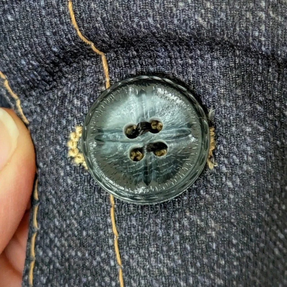 Royce Casuals Vtg Denim‎ Blazer Mens L Blue 70s Western Contrast Stitch Jacket